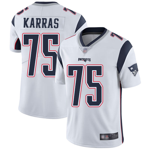 New England Patriots Football #75 Vapor Untouchable Limited White Men Ted Karras Road NFL Jersey->new england patriots->NFL Jersey